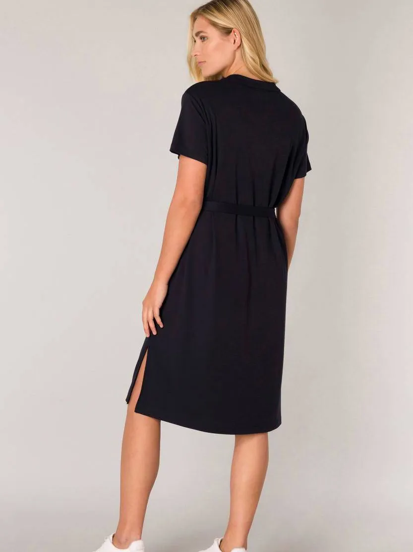 Base Level jurk Yen met ceintuur donkerblauw, foto 5