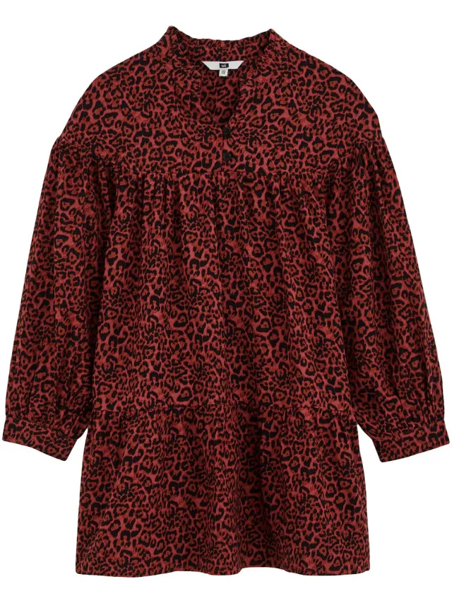 WE Fashion Meisjes jurk met print Red