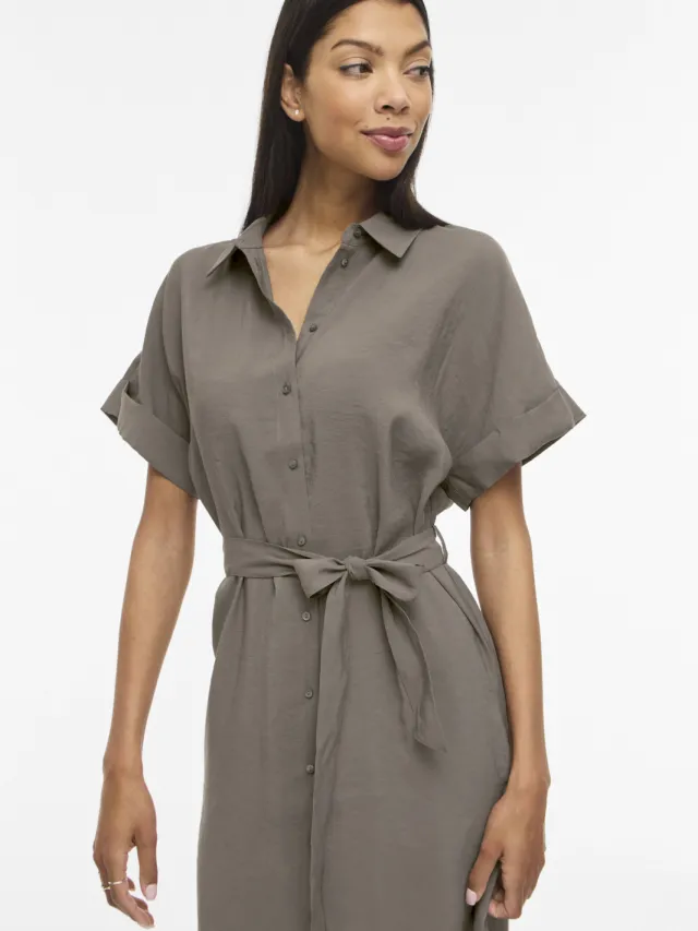 Vila blousejurk taupe