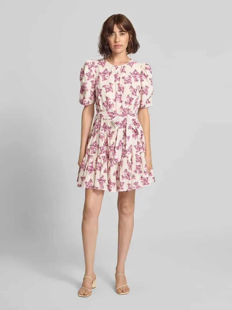 NEO NOIR mini-jurk in all-over look met strikceintuur fuchsia, foto 4