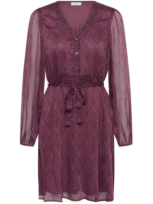 Kaffe Damesjurk met lange mouwen KAFFE Kademi tulipwood w. black c. lines