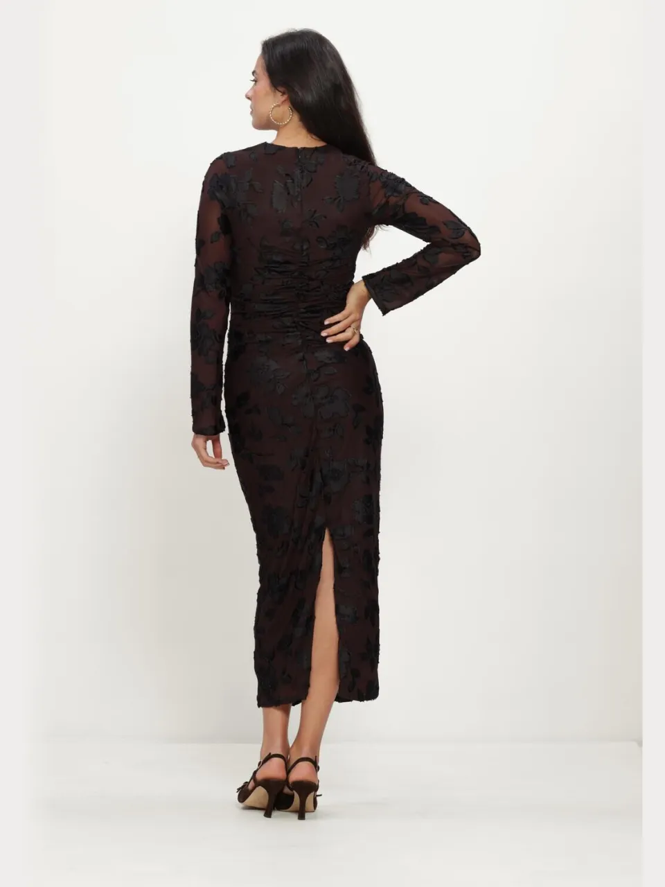 Y.A.S. YAS Dames Jurken Yasmarena Ls Long Dress S - Bruin, foto 3