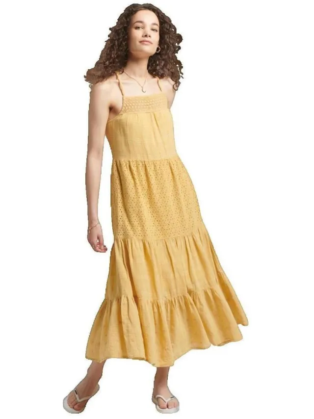 Jurk Superdry Long Camisole For Vintage geel
