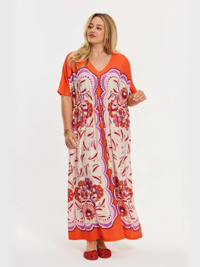 Yoek Maxi-jurk FLAMINGO | Oranje