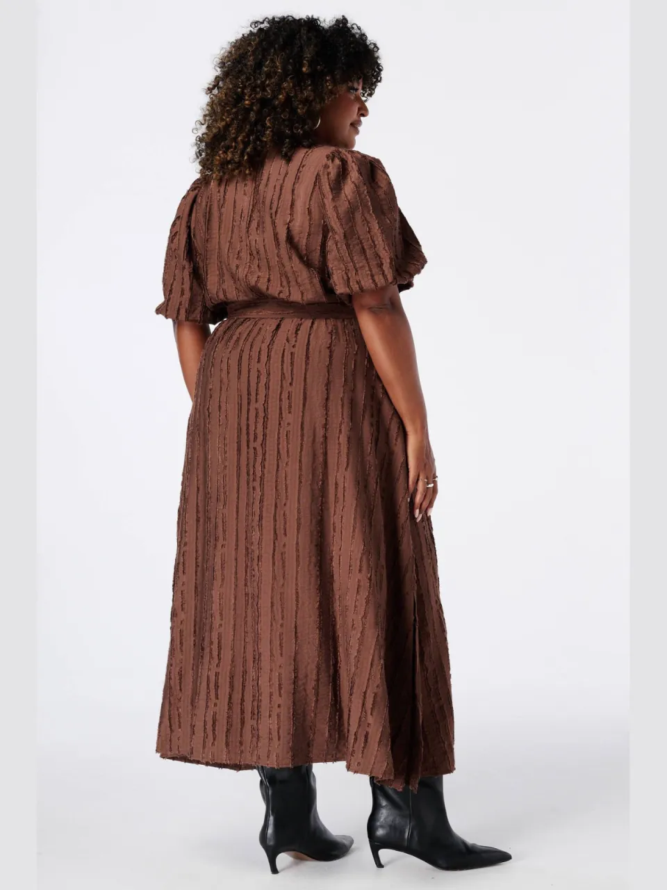 MS Mode midi blousejurk - bruin, foto 3