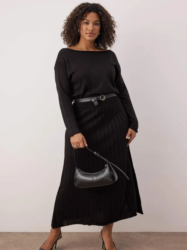 Turkishsouq Curve Dames Rechte Maxi Lange Dag/Nacht A-lijn Jurk Plus Size Zwart