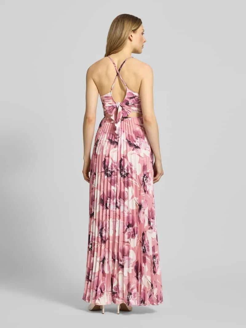 ADLYSH Regular fit avondjurk in plissélook rosé, foto 3