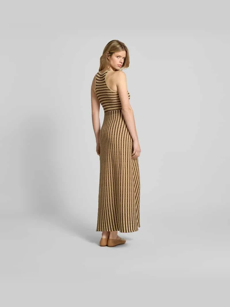 Nanushka Maxi-jurk met ribboorden Lichtbruin