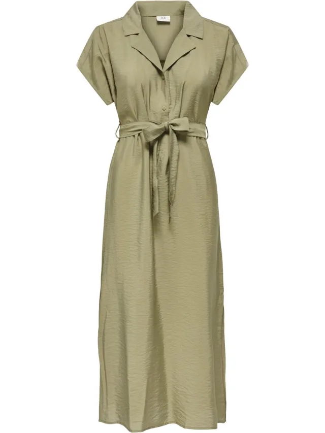 JDY JDYTROYA LIFE S/L MIDI DRESS WVN DI groen