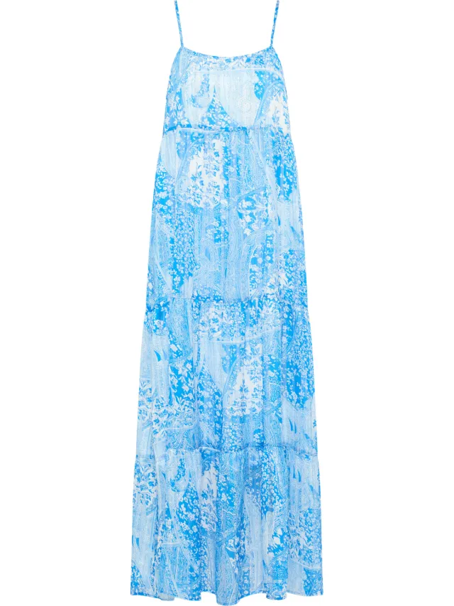 IZIA Maxi jurk Dames blauw wit, foto 2