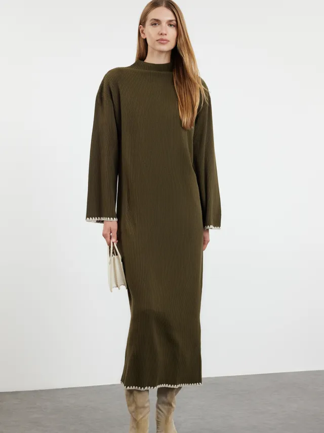 Turkishsouq Damesjurk, platte maxi-lengte, casual/relaxte stijl, geschikt om met een hijab te dragen Beige