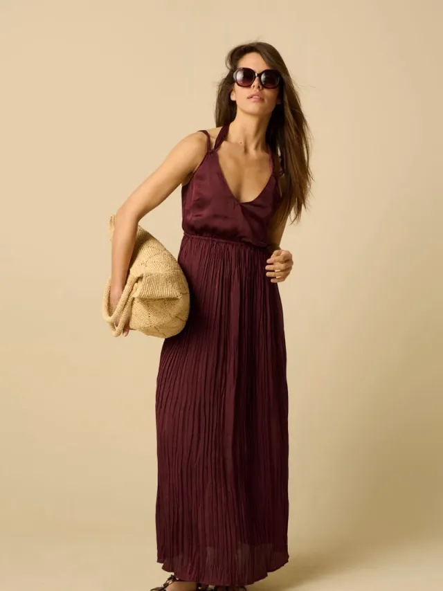 Sissy-Boy Donkerpaarse maxi jurk D.Paars