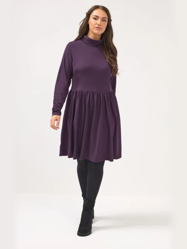 Yours Paarse Peplum Minijurk Met Col-52 Purple