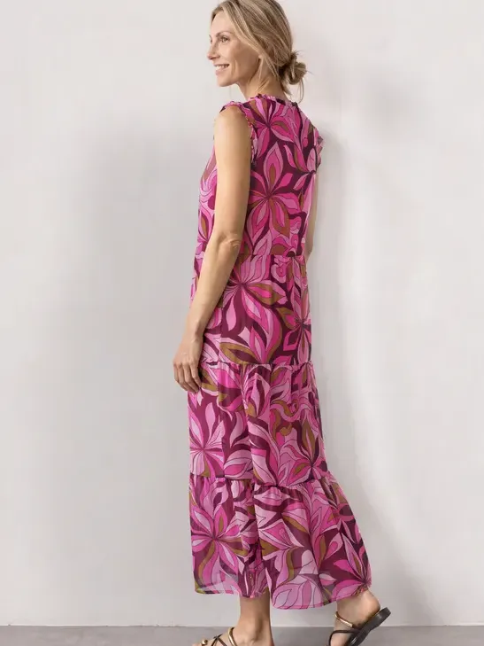 Street One Maxijurk van chiffon met print roze, foto 2