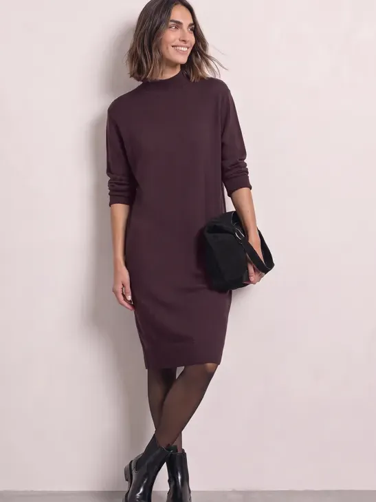 Street One Kniehoge gebreide jurk met coltrui Rood