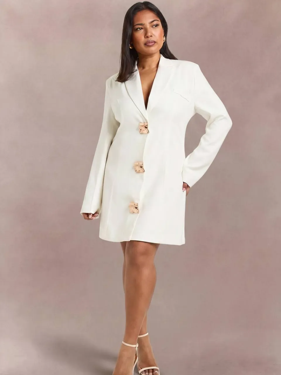 boohoo Dames Plus Blazerjurk Met Goudkleurige Details, foto 3