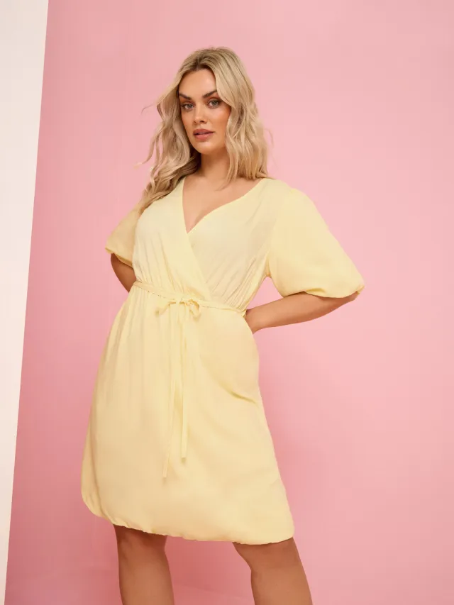 Yours Gele Wikkeljurk Met Ballonzoom Yellow