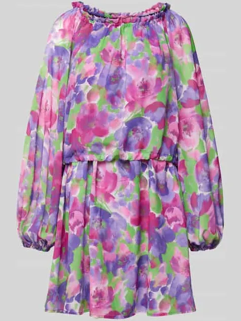 Rotate Mini-jurk met bloemenmotief paars, foto 2