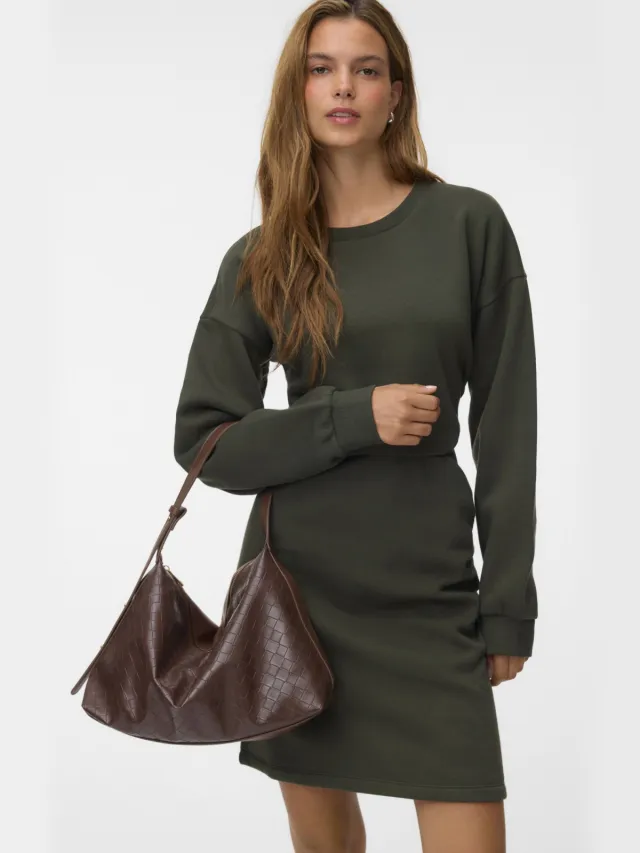 Vero Moda x Wehkamp midi sweatjurk - groen