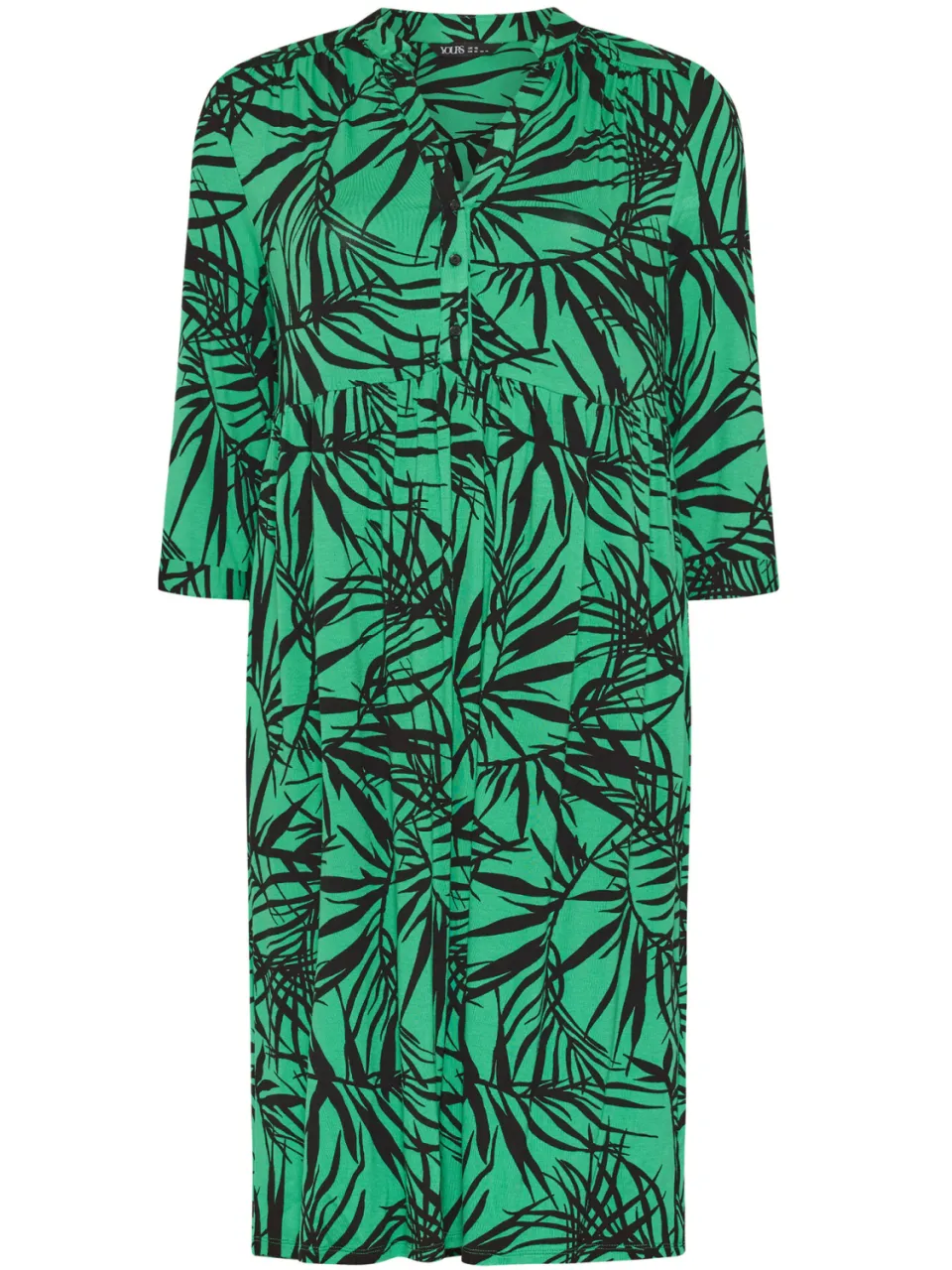 Yours Groene Midijurk Met Bladprint-56, foto 4