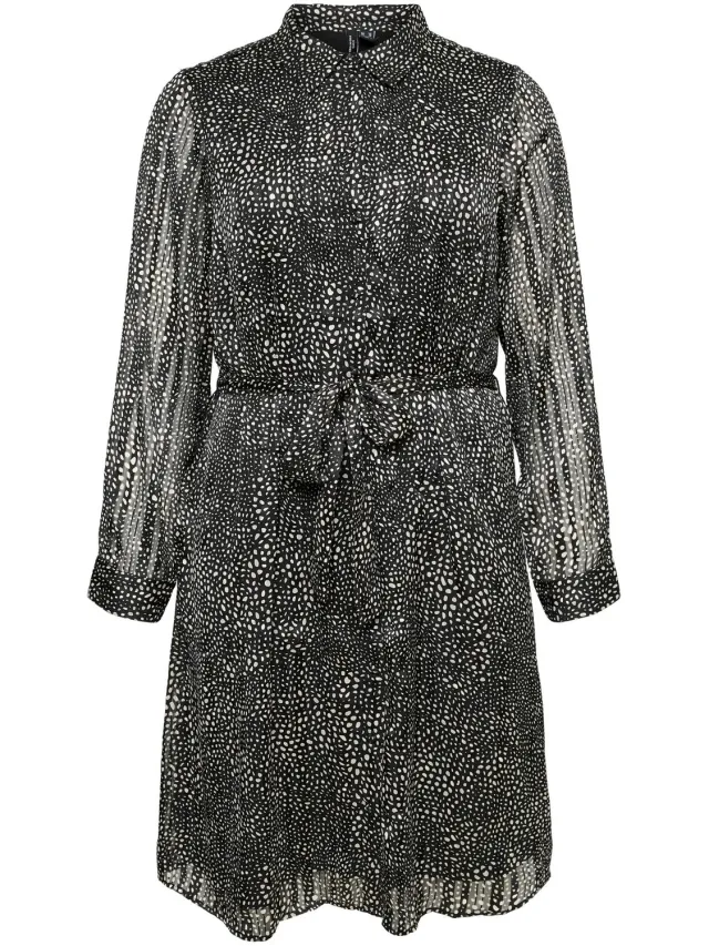 Vero Moda Curve Blousejurk VMCNABILA Midi-jurk Tapioca 1