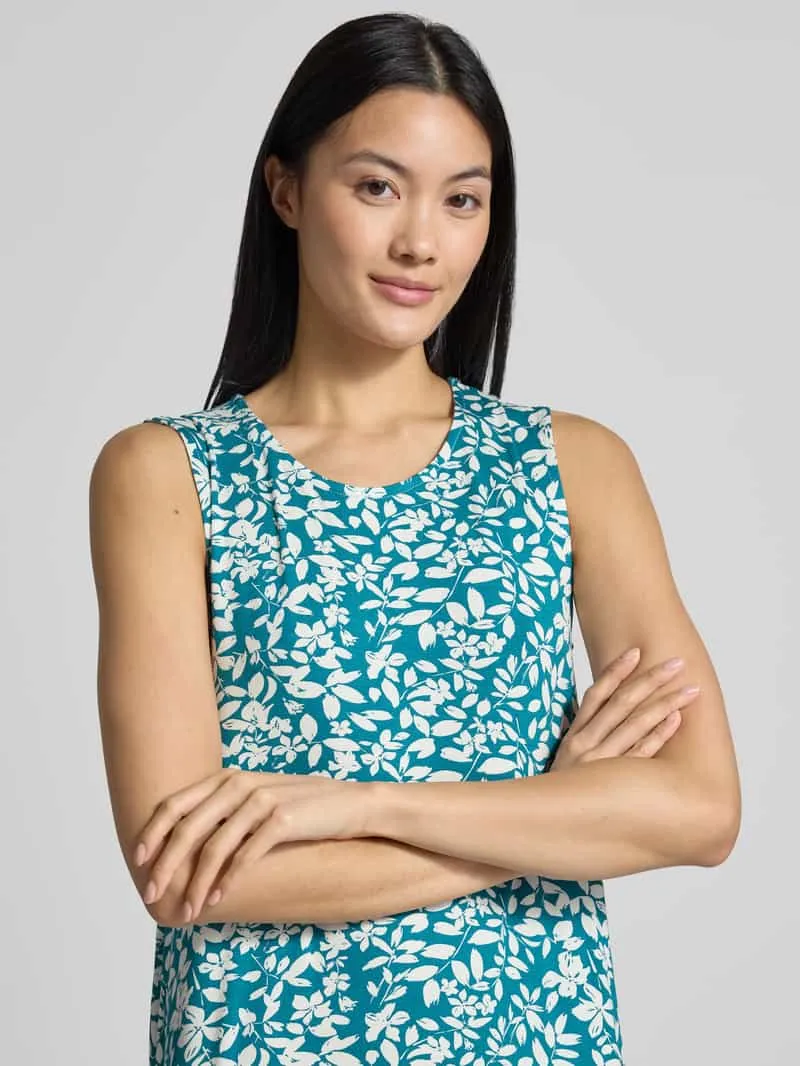 ZABAIONE relaxed fit midijurk van viscosemix model 'Paisley' petrol, foto 4