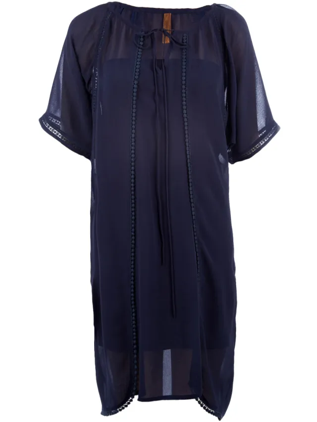 Conquista Transparante jurk in etnische stijl marineblauw, foto 2