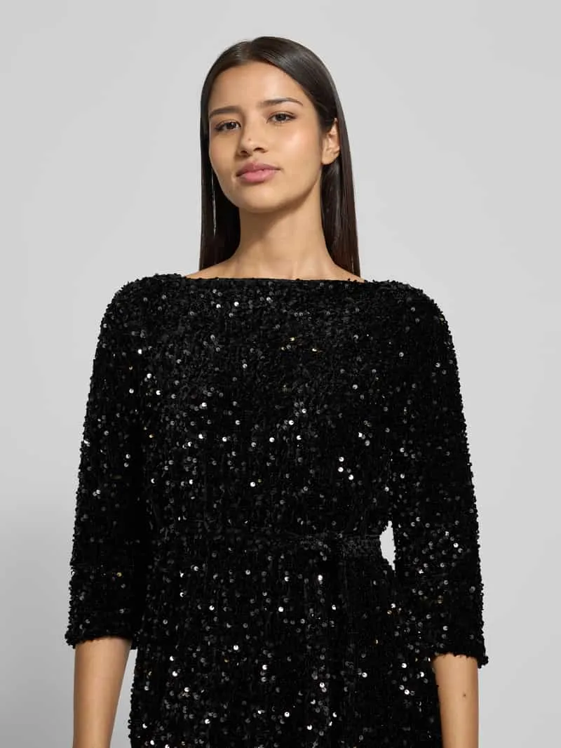 Vila Mini-jurk met pailletten, model 'FAITH' zwart, foto 4
