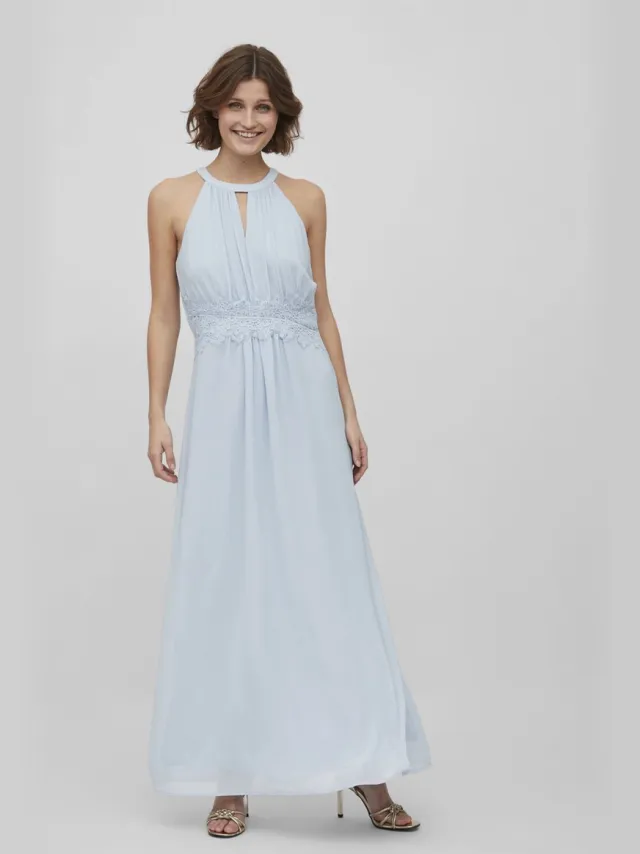 Vila VIMILINA HALTERNECK MAXI DRESS - NOOS/DC - Dames - Maxi jurken Kentucky Blue / Detail Elastic