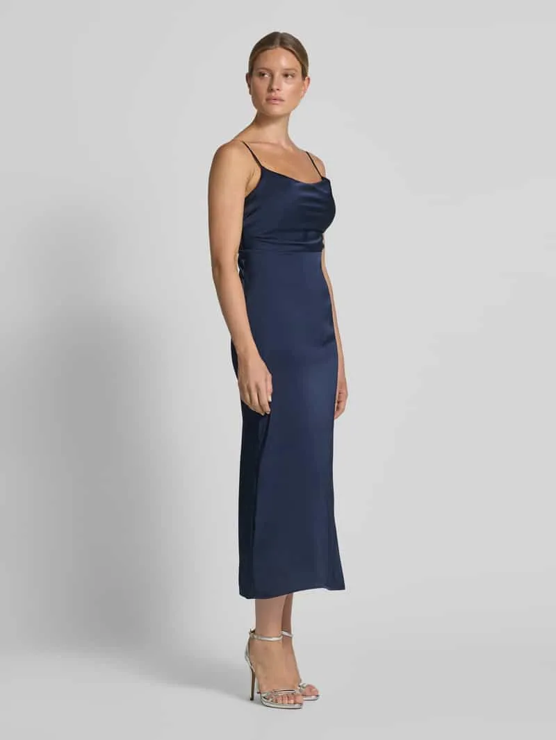 Vila Avondjurk van satijn model 'RAVENNA' marineblauw, foto 3
