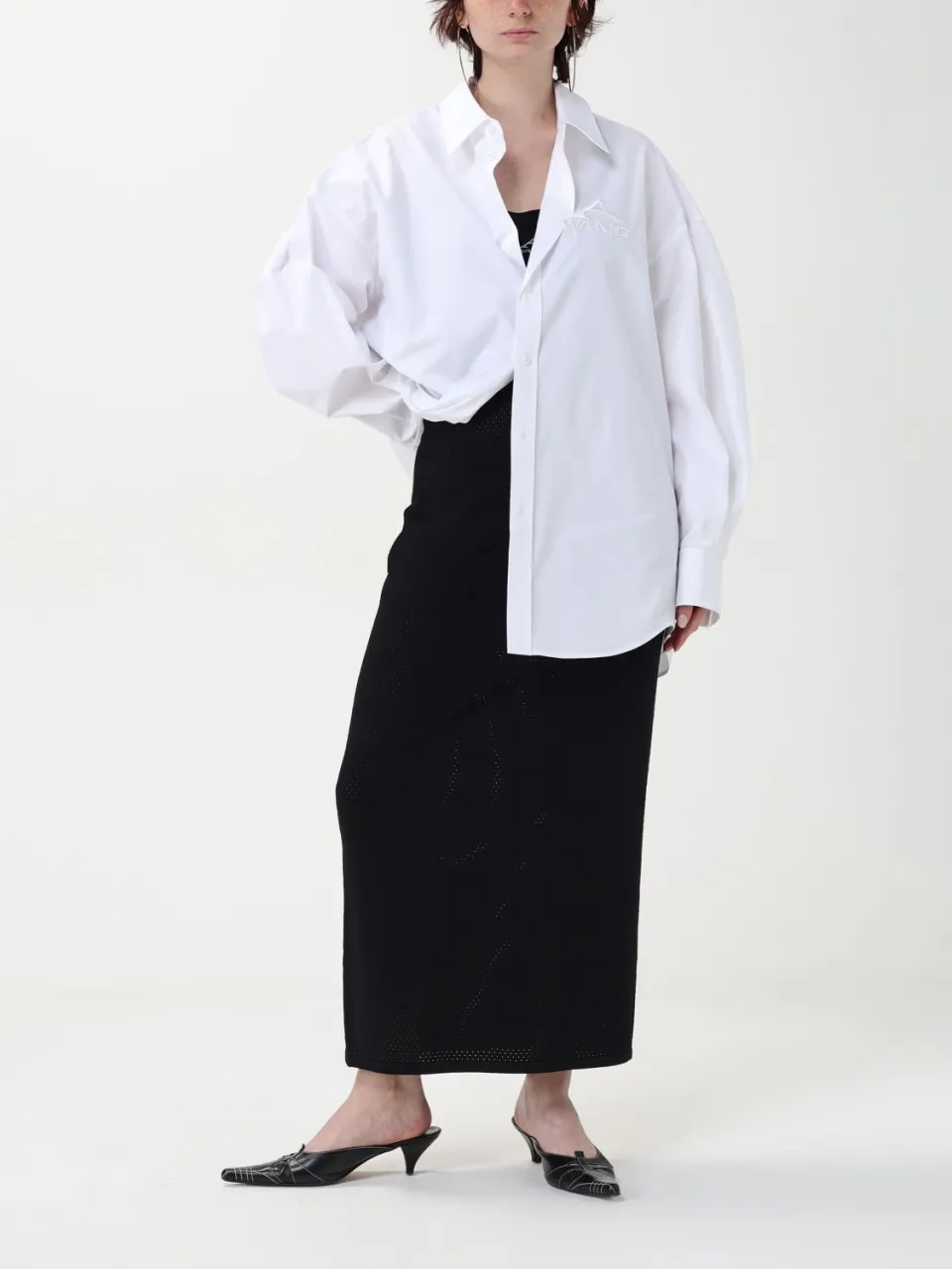 alexander wang Mesh Gebreide Mouwloze Maxi Jurk zwart, foto 2