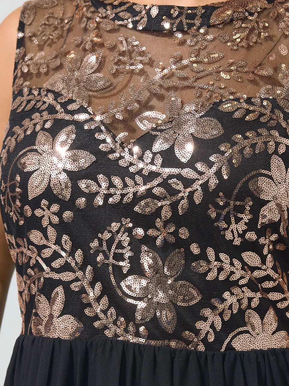 Yours London Yours Zwarte Maxijurk Met Bloemenprint En Paillettensize 44, foto 5