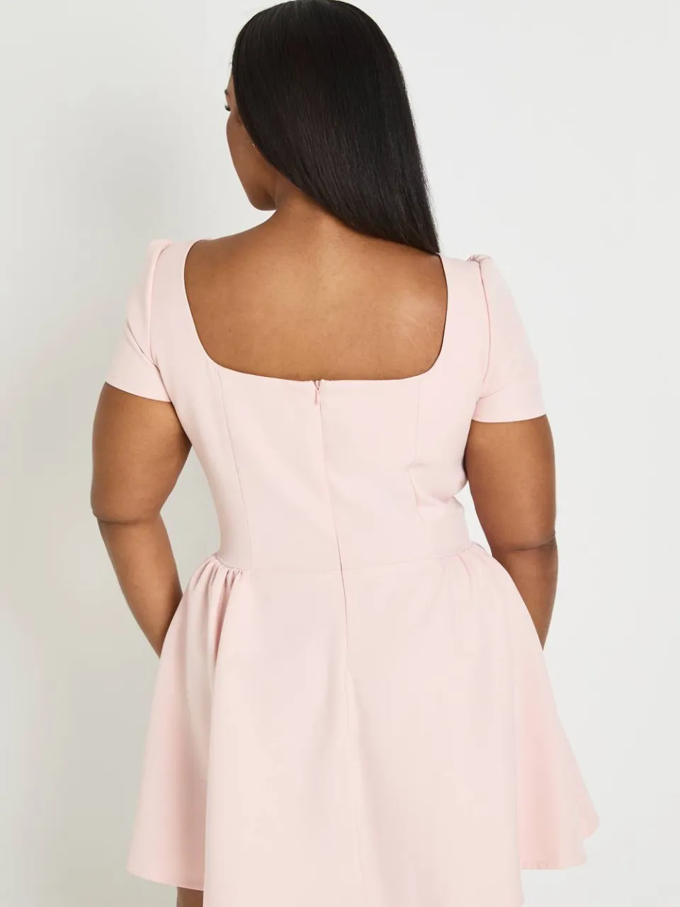 boohoo Dames Plus Pofmouw Skater Jurk baby roze, foto 2