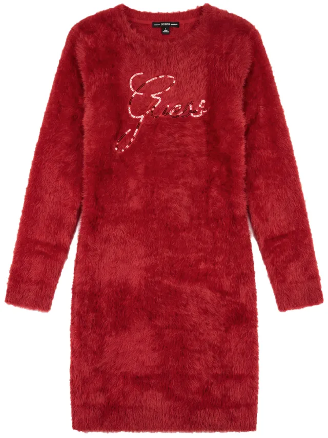 Guess Korte Jurk Guess LS SWEATER DRESS Rood