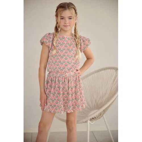 Nono Miron midi jurk groen roze, foto 3