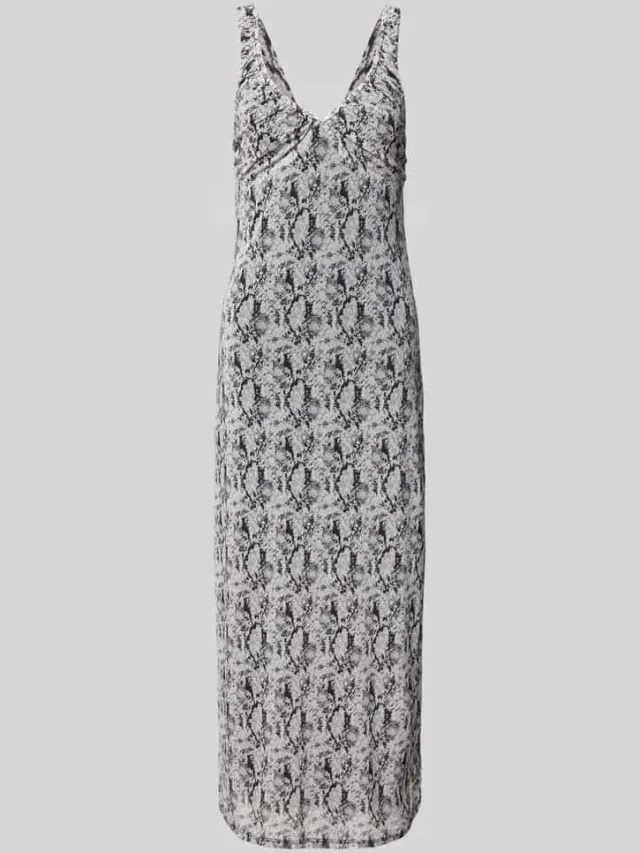 Vero Moda Nauwsluitende vrijetijdsjurk met all-over motief model 'STEPH' middengrijs gemêleerd, foto 2
