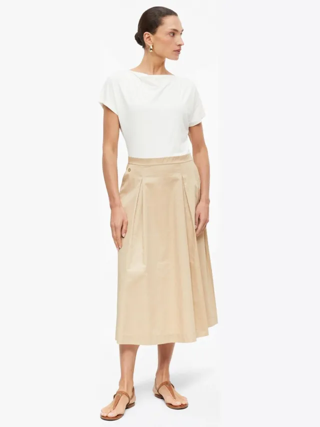 S.Oliver female - Midi-jurk met watervalhalslijn crème