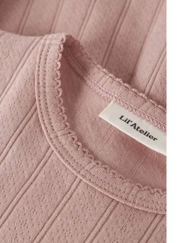 Lil' Atelier mini A-lijn jurk ajour roze, foto 3