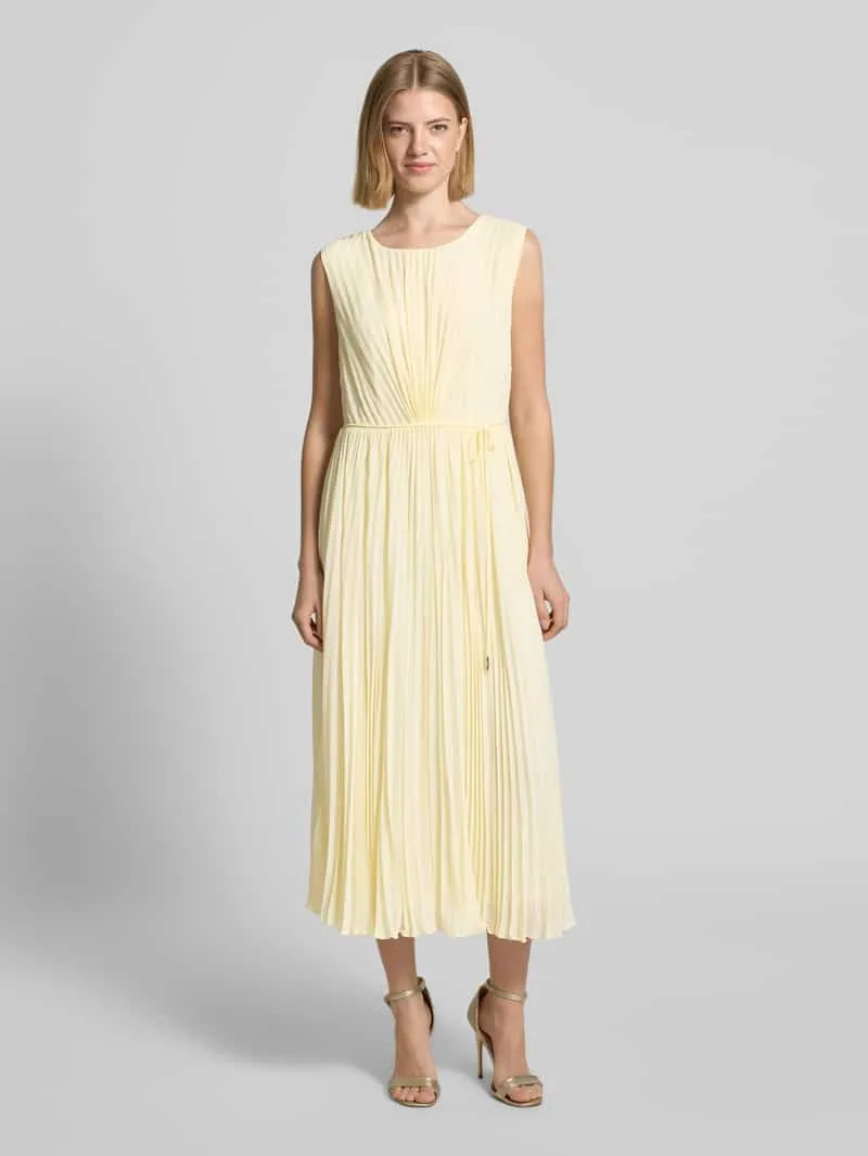 s.Oliver regular fit jurk met plissés Lichtgeel