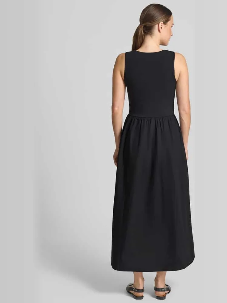 Oui Maxi-jurk met ronde hals zwart, foto 2