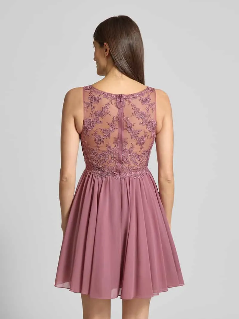 Laona Cocktailjurk van tule met strass-steentjes oudroze, foto 3