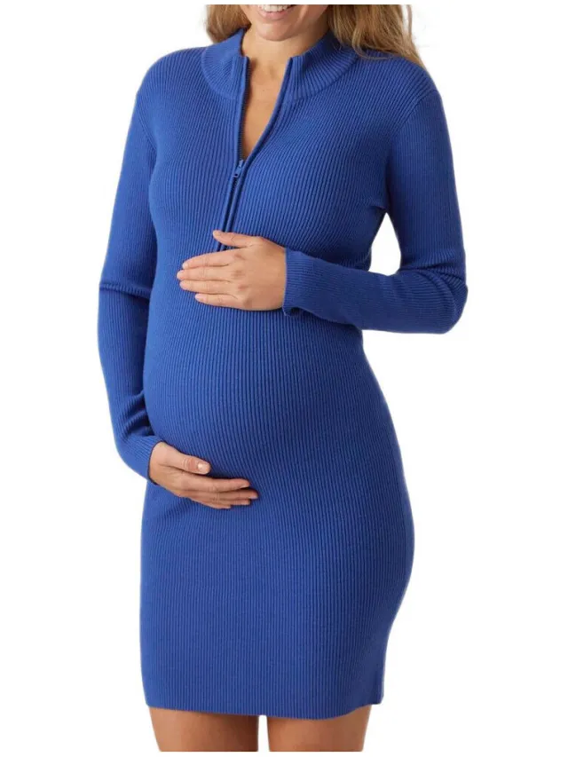 Mamalicious Korte Jurk Mamalicious Lena Blauw