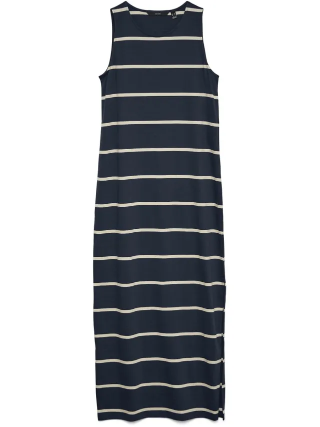 Vero Moda VMDINA SL O-NECK ANKLE DRESS JRS GA - Dames - Maxi jurken Navy Blazer