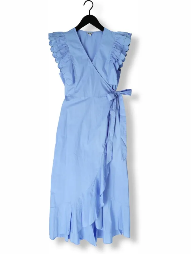 OBJECT COLLECTORS ITEM Object Objhope Papaya S/s Wrap Dress Dames - Jurk - Lichtblauw