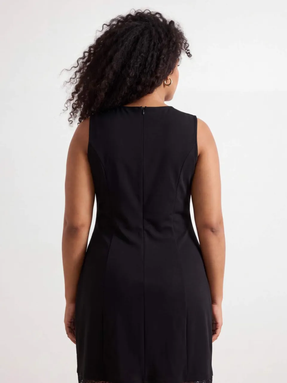 Trendyol Curve Dames Zwart Effen Kort / Mini Mouwloos A-lijn Grote maten Jurk, foto 2