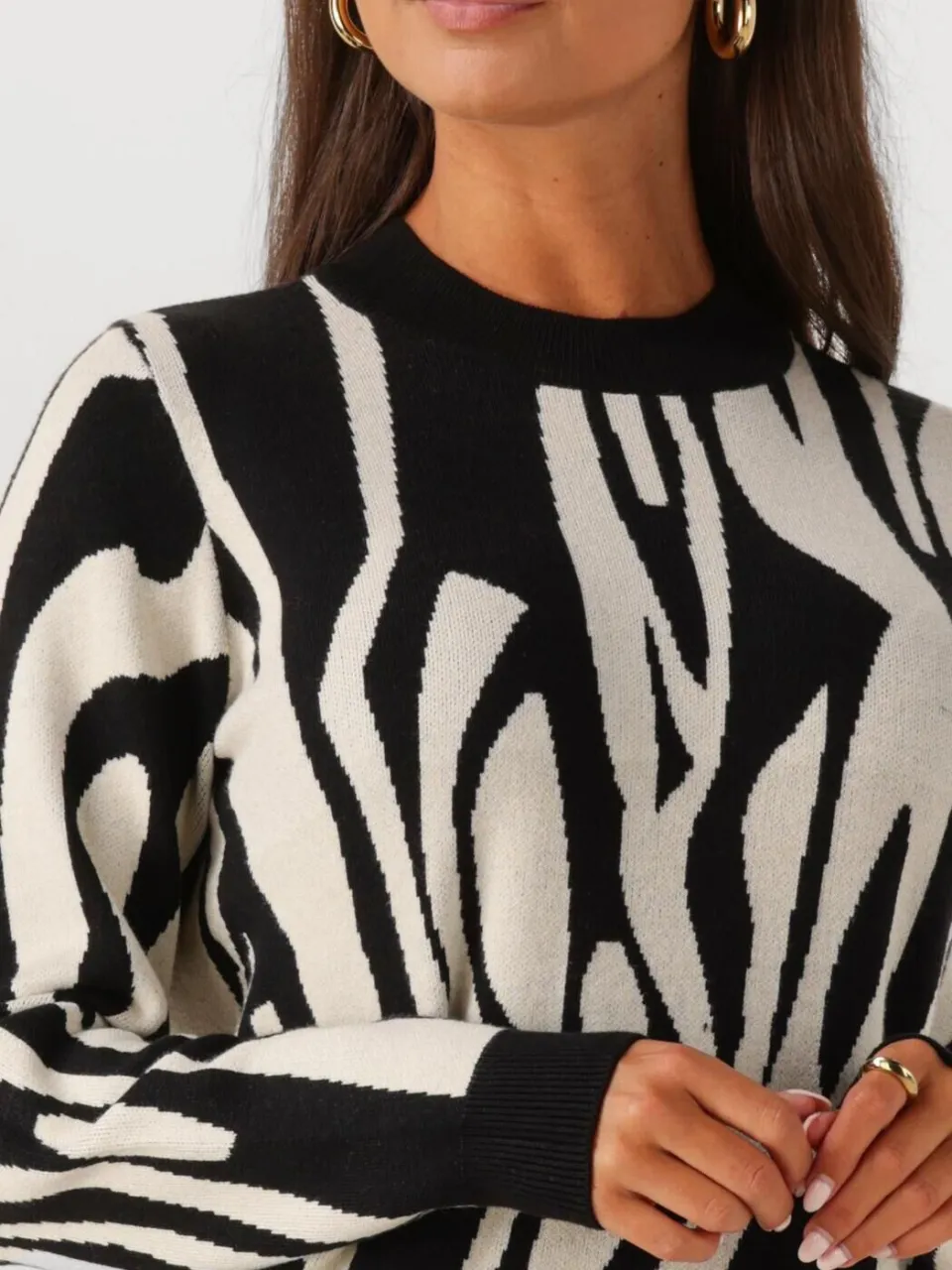 Object Dames Jurken Objray L/s Knit Dress Aop - Multi, foto 3