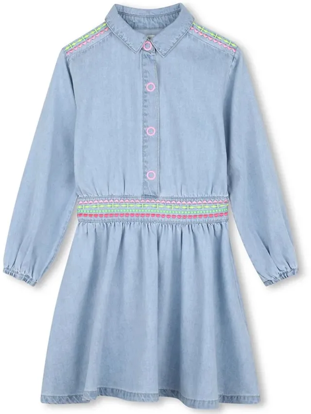 Billieblush U22342 Jurk Blauw 6 Years Meisje Double Stone / Bleach
