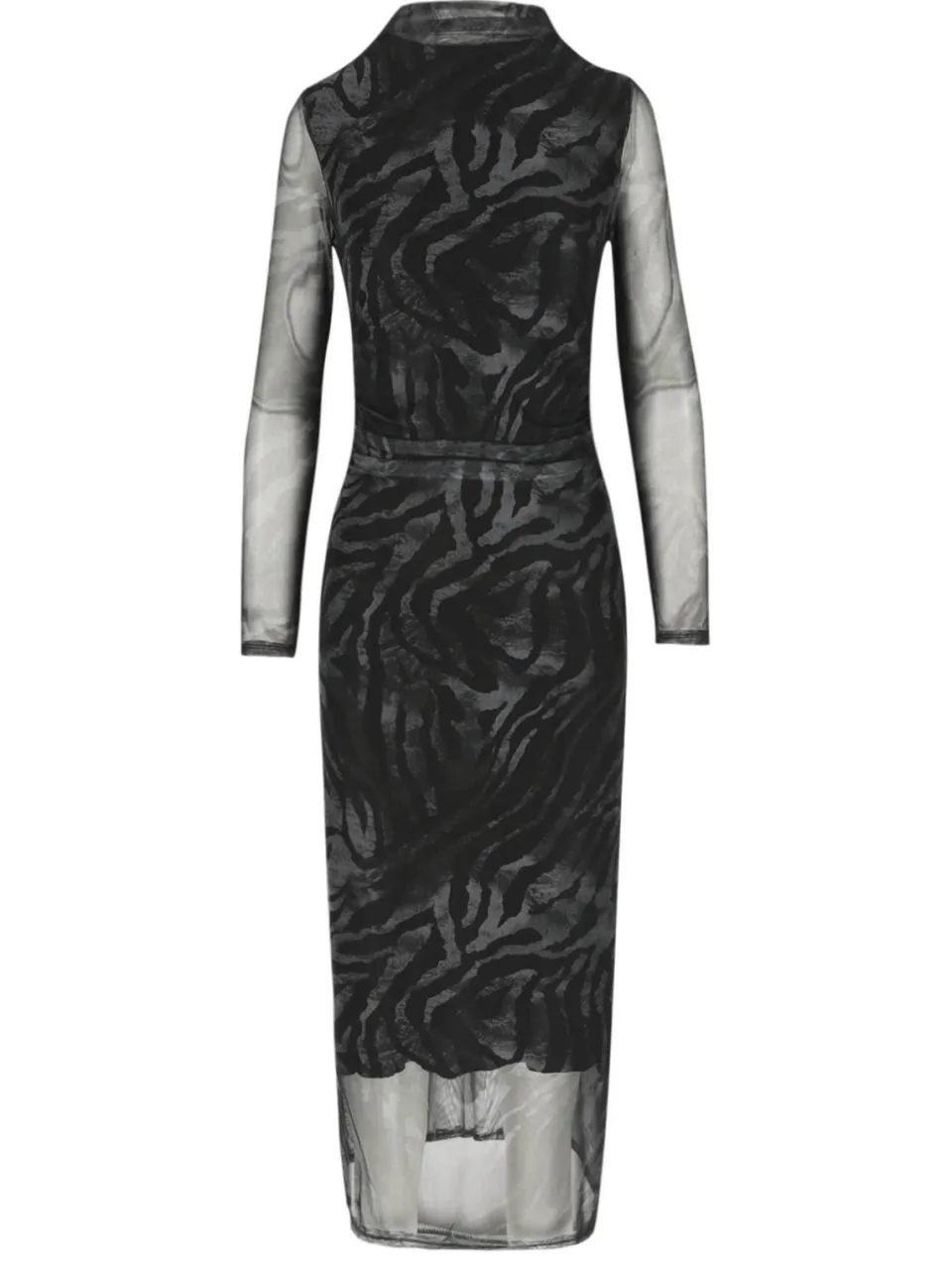 LOLALIZA maxi jurk met zebraprint - zwart, foto 2