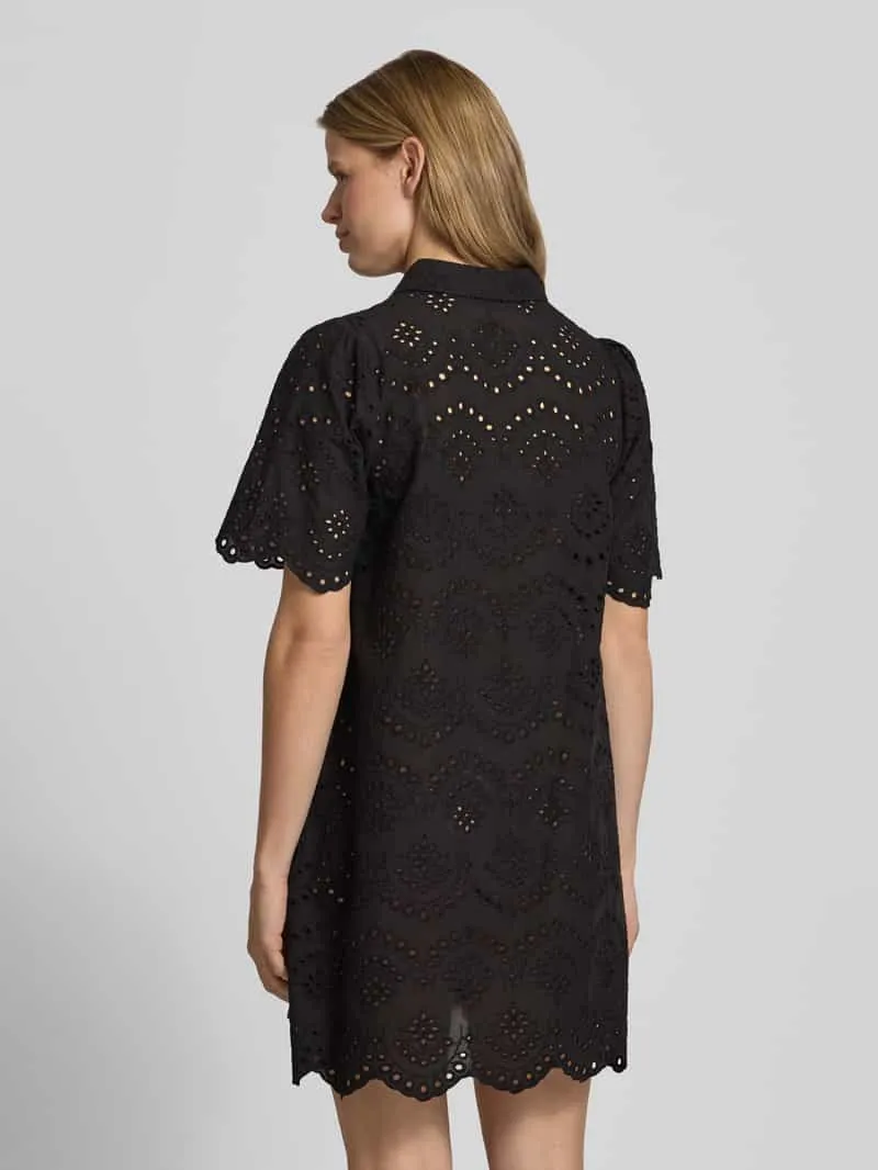 Only ONLVALAIS korte broderie jurk zwart, foto 4