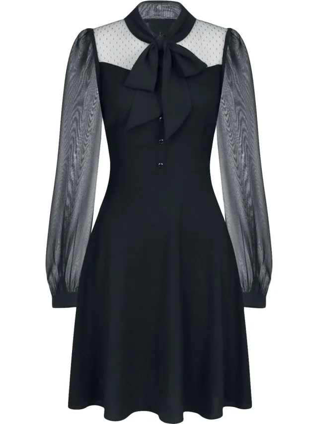 Hell Bunny Darcia Mid Dames Midi-jurk - zwart